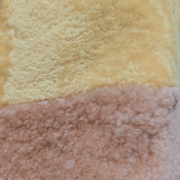 NewReal Merino Sheepskin Shearling Lamb Fur Coat Jacket Pink Yellow Purple Brown - Picture 7 of 7